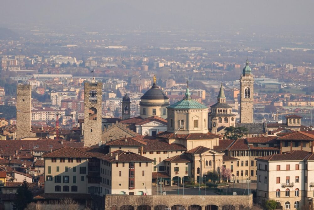 Vista della città di Bergamo